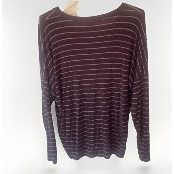CAbi Womens Serenity Plum Stripe Long Sleeve Top Medium Classic Comfy Casual - Picture 5 of 10